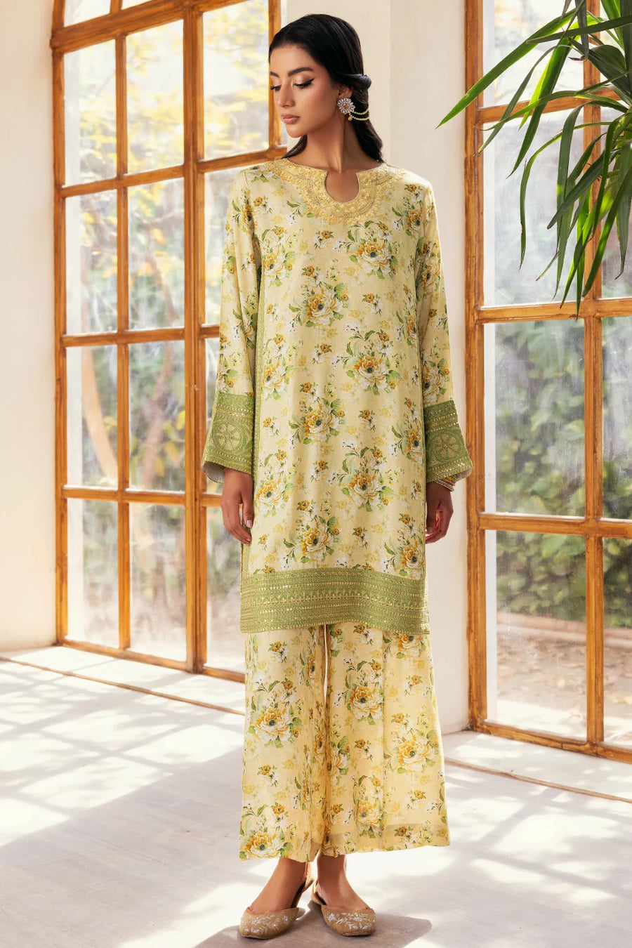 Zeenat - 2 Piece - Raw Silk(Shirt/Trouser) - Stitched