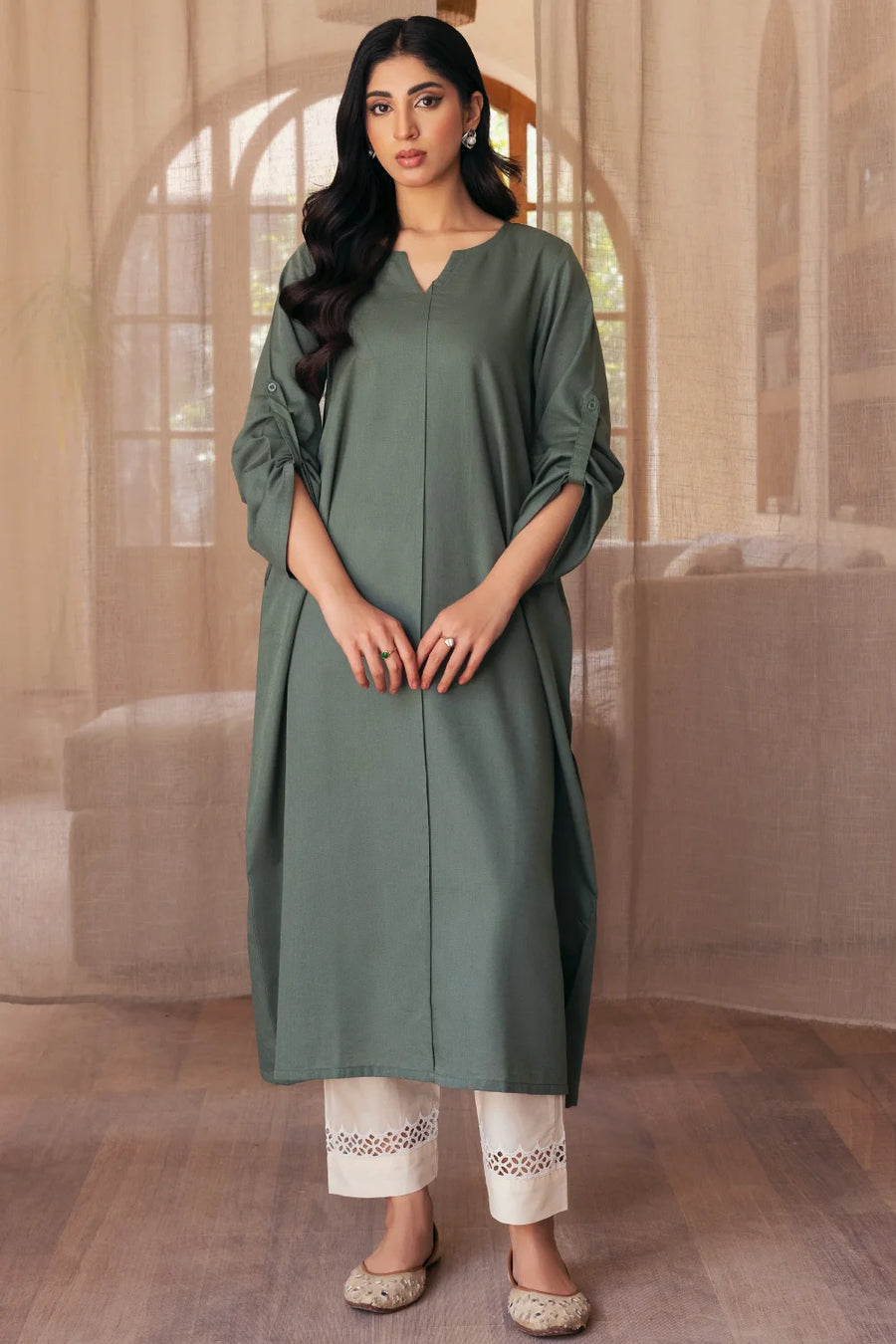 Green Long Kurta