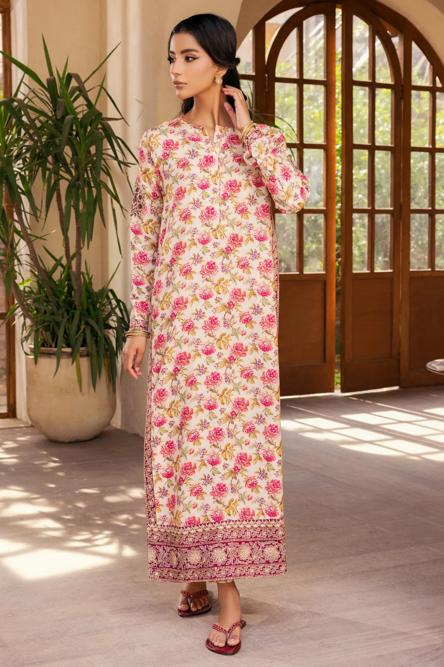 Shabnam - 2 Piece - Raw Silk(Shirt/Trouser) - Stitched