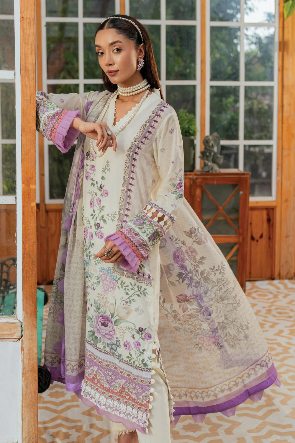 Gulnar - 3 Piece - Embroidered Lawn