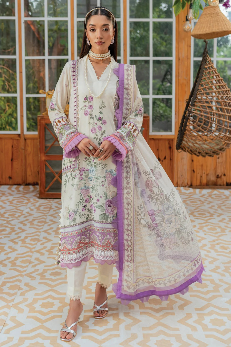 Gulnar - 3 Piece - Embroidered Lawn