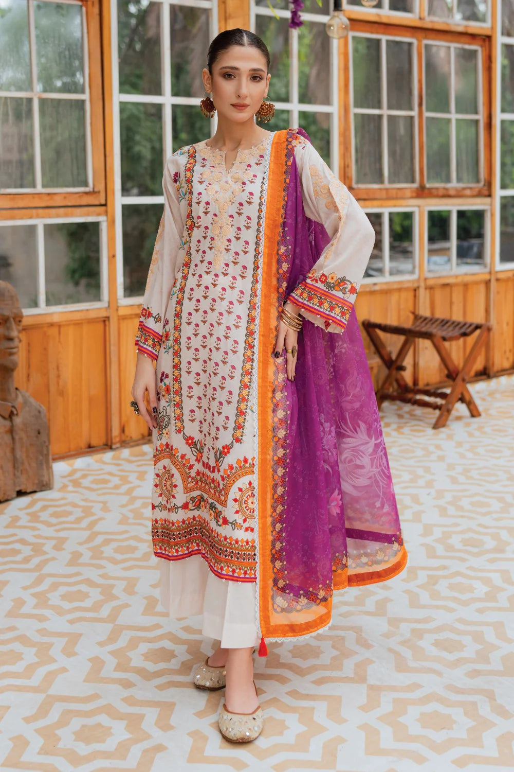 Rangoli - 3 Piece - Embroidered Lawn