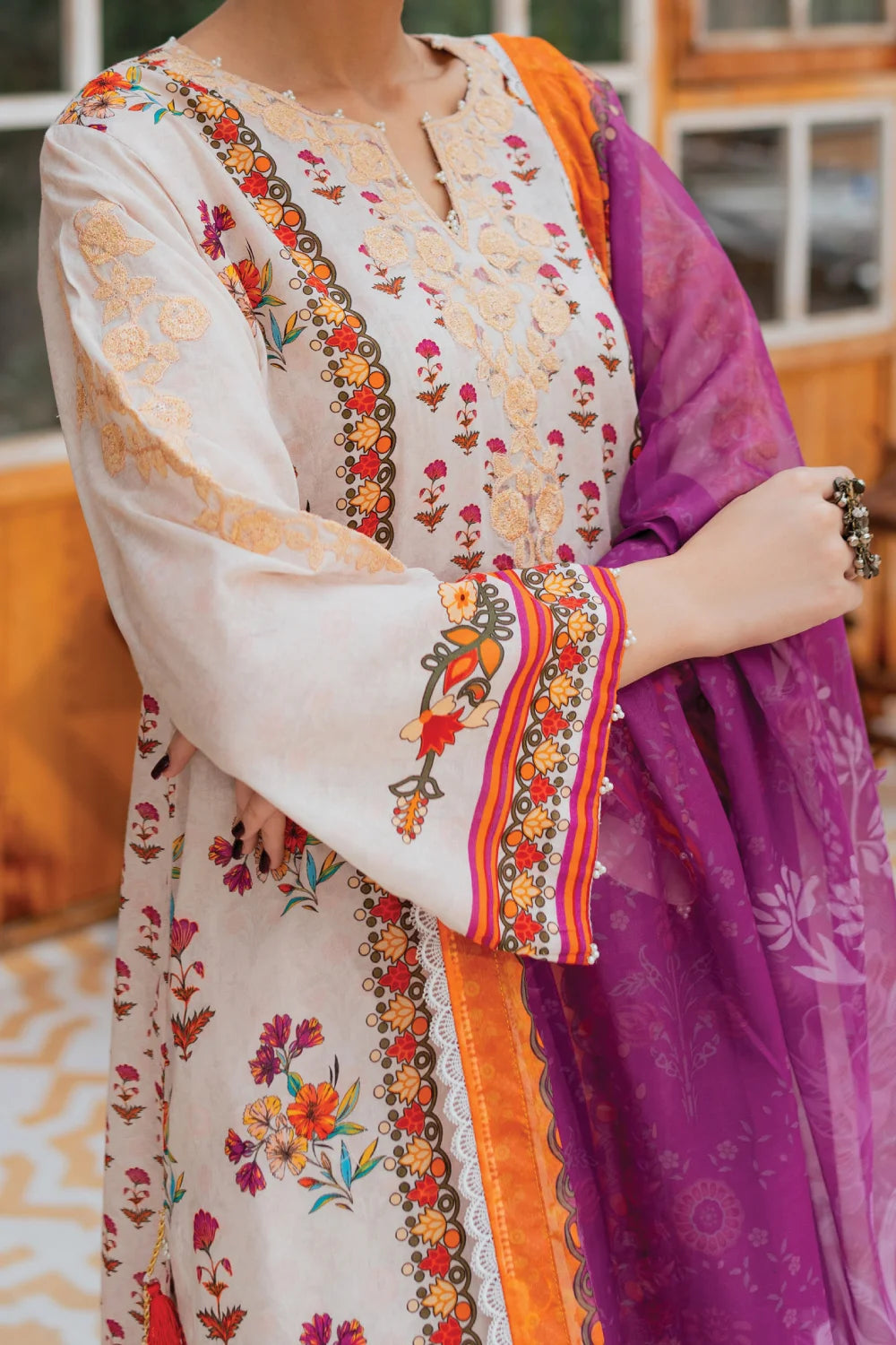 Rangoli - 3 Piece - Embroidered Lawn