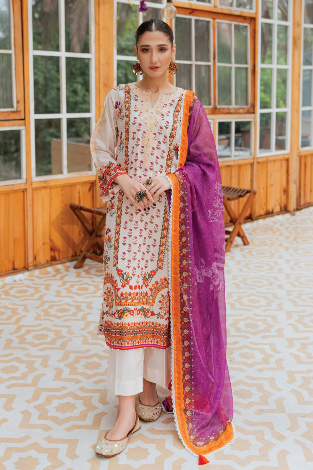 Rangoli - 3 Piece - Embroidered Lawn