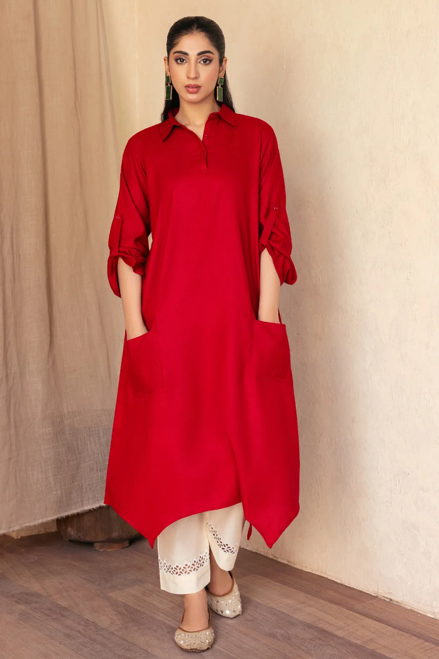 Hot Red Long Shirt