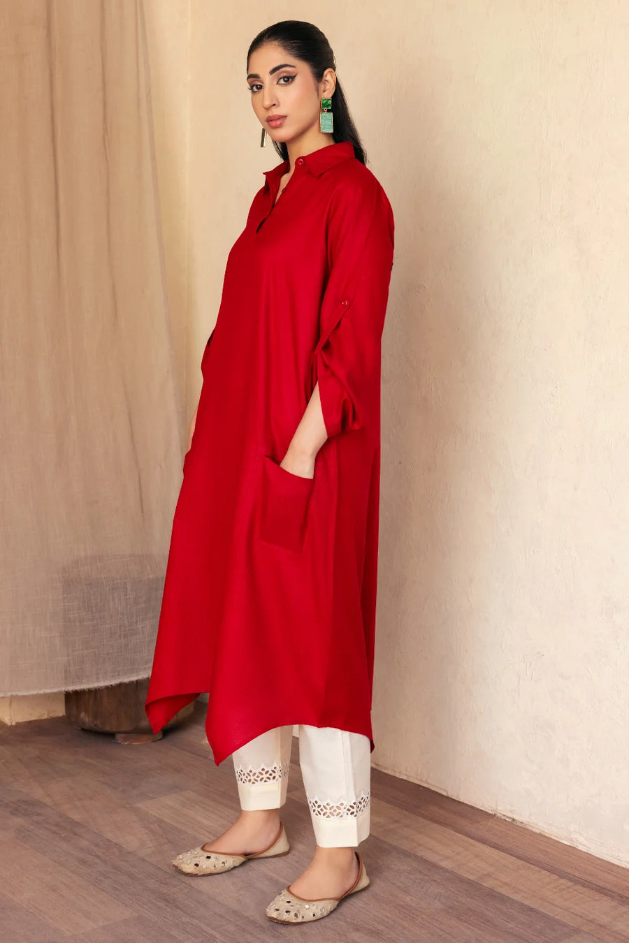 Hot Red Long Shirt